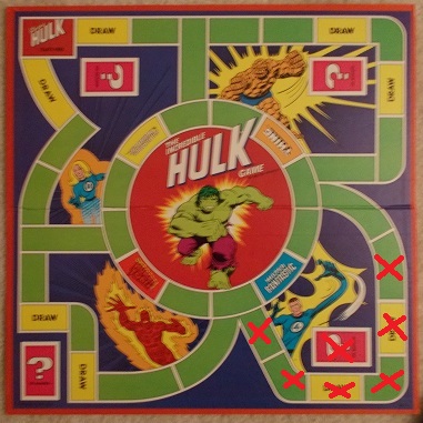 For two player games, do not use lower right portion of board.