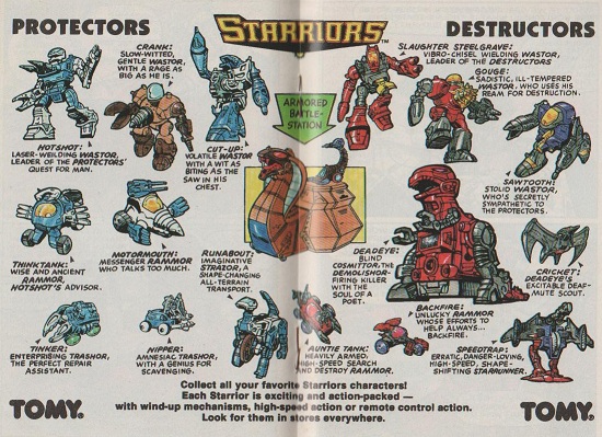 Minicomics insert showing original series Starriors